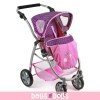 Emotion 3 in 1 doll pram 77 cm - Chair, carrycot and car seat combination - Bayer Chic 2000 - Dots Purple Pink