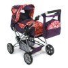 Road Star doll pram 85 cm - Bayer Chic 2000 - Purple and orange pattern