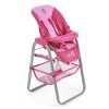 Doll High Chair for dolls to 55 cm - Bayer Chic 2000 - Dots Pink