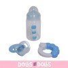 Accessories for dolls Berenguer - Blue baby bottle, rattle and pacifier set