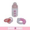 Accessories for dolls Berenguer - Pink baby bottle, rattle and pacifier set