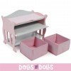 Wooden changing table for dolls up to 46 cm - Bayer Chic 2000 - Pink and grey