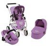 Emotion 3 in 1 doll pram 77 cm - Chair, carrycot and car seat combination - Bayer Chic 2000 - Lilac