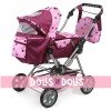 Road Star doll pram 82 cm - Bayer Chic 2000 - Raspberry-pink stars