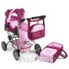 Road Star doll pram 82 cm - Bayer Chic 2000 - Raspberry-pink polka dots