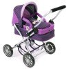 Smarty small pram 57 cm for dolls - Bayer Chic 2000 - Purple checkered