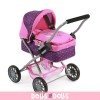 Smarty small pram 57 cm for dolls - Bayer Chic 2000 - Dots Purple Pink