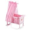 Cuna Chic de madera Rosa con mariposa