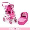 Emotion 2 in 1 doll pram 77 cm - Chair and carrycot combination - Bayer Chic 2000 - Dots Pink