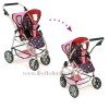 Emotion 2 in 1 doll pram 77 cm - Chair and carrycot combination - Bayer Chic 2000 - Pink and Navy with circles 77 cm