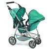 Vario twin Pushchair 79 cm for dolls - Bayer Chic 2000 - Green and Navy with circles