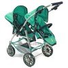 Vario twin Pushchair 79 cm for dolls - Bayer Chic 2000 - Green and Navy with circles