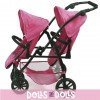 Vario twin Pushchair 79 cm for dolls - Bayer Chic 2000 - Fuschia stars