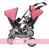Vario twin Pushchair 79 cm for dolls - Bayer Chic 2000 - Coral-Grey