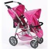 Vario twin Pushchair 79 cm for dolls - Bayer Chic 2000 - Fuchsia and pearls pattern