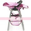 Doll High Chair for dolls to 55 cm - Bayer Chic 2000 - Raspberry-pink polka dots