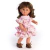 D'Nenes doll 34 cm - Marieta with pigtail and flowers printed dress