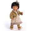 D'Nenes doll 34 cm - Marieta with flowers and squares printed dress
