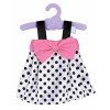 Outfit for Nenuco doll 42 cm - White with black polka dots dress with pink bond