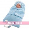 Llorens doll 42 cm - Lalo with blue sleeping-bag changer