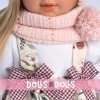 Llorens doll 40 cm - Tina with floral overalls and scarf