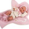 Llorens doll 35 cm - Newborn Bimba with pink changing mat 