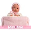 Llorens doll 35 cm - Newborn Bimba with pink changing mat 