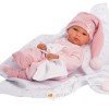 Llorens doll 35 cm - Newborn Bimba with pink muslin