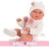 Llorens doll 40 cm - Newborn Nica with pink sleeping-bag