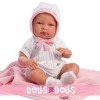 Llorens doll 40 cm - Newborn Nica with pink blanket