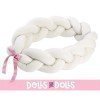 Llorens doll 42 cm - Newborn Crying Lala with braid cot