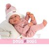 Llorens doll 43 cm - Newborn Tina with cushion