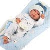 Llorens doll 43 cm - Newborn Tino with cushion