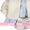 Clothes for Llorens dolls 42 cm - Blue printed outfit with white jacket and booties