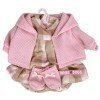 Clothes for Llorens dolls 42 cm - Square printed outfit with pink jacket and booties