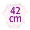 Clothes for Llorens dolls 42 cm - Strip and dots printed outfit with pink jacket and booties