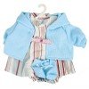 Clothes for Llorens dolls 42 cm - Blue printed outfit with jacket and booties