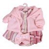 Clothes for Llorens dolls 42 cm - Pink printed outfit with jacket and booties