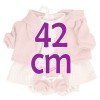 Clothes for Llorens dolls 42 cm - Beige printed outfit with pink jacket and booties
