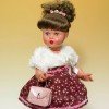 Mariquita Pérez doll 50 cm - Bordeaux dress with shawl