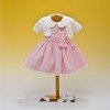 Outfit for Mariquita Pérez doll 50 cm - Pink and white striped dress with jacket