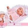 Así doll 36 cm - Koke with white romper with pink jacket and blanket