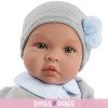 Así doll 46 cm - Leo with blue romper and grey chest