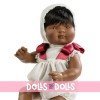 Así doll 36 cm - Sammy with beige plumeti romper with maroon laces