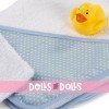 Complements for Así 36 to 43 cm doll - Blue bath cape with white stars and rubber duck