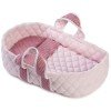Complements for Así 36 cm doll - Medium pink carrycot with white stars