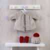 Outfit for Así doll 46 cm - Romper with colours and beige pea coat for Leo doll