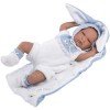 Llorens doll 42 cm - Crying Lalo with little rabbit blanket