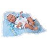 Así doll 43 cm - Pablo with light blue stars rompers with blanket.