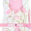 Clothes for Llorens dolls 35 cm - Pink printed outfit with headband and blanket
